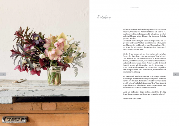 Inhalt Buch Slowflowers Text und Bild mit Blumenstrauß saisonale Blumen im März